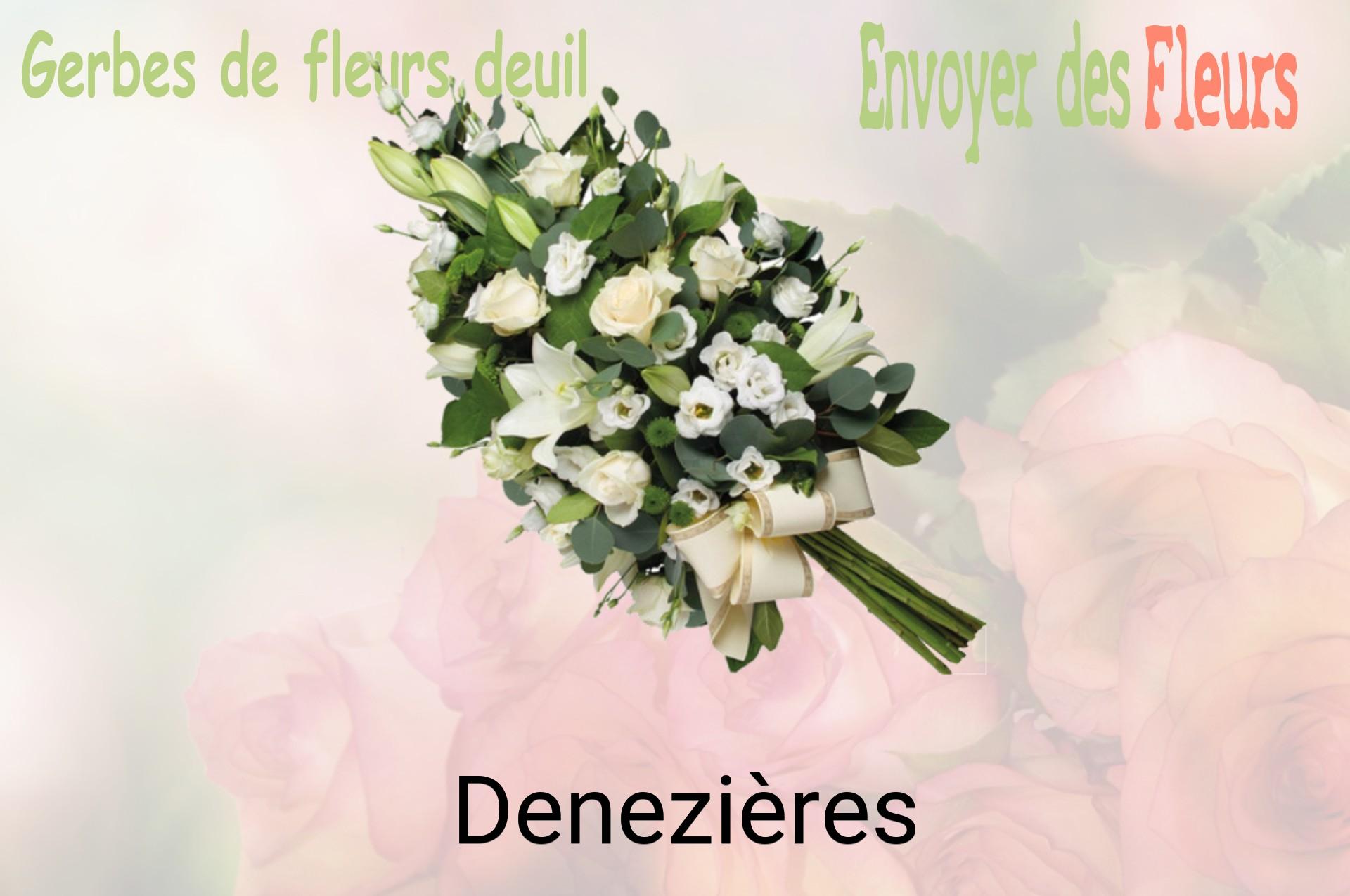 Gerbe de fleurs de deuil livrée à Denezières